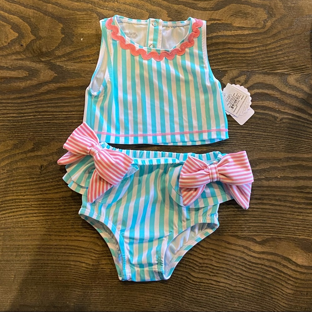 NWT Mudpie 2 piece striped swim suit